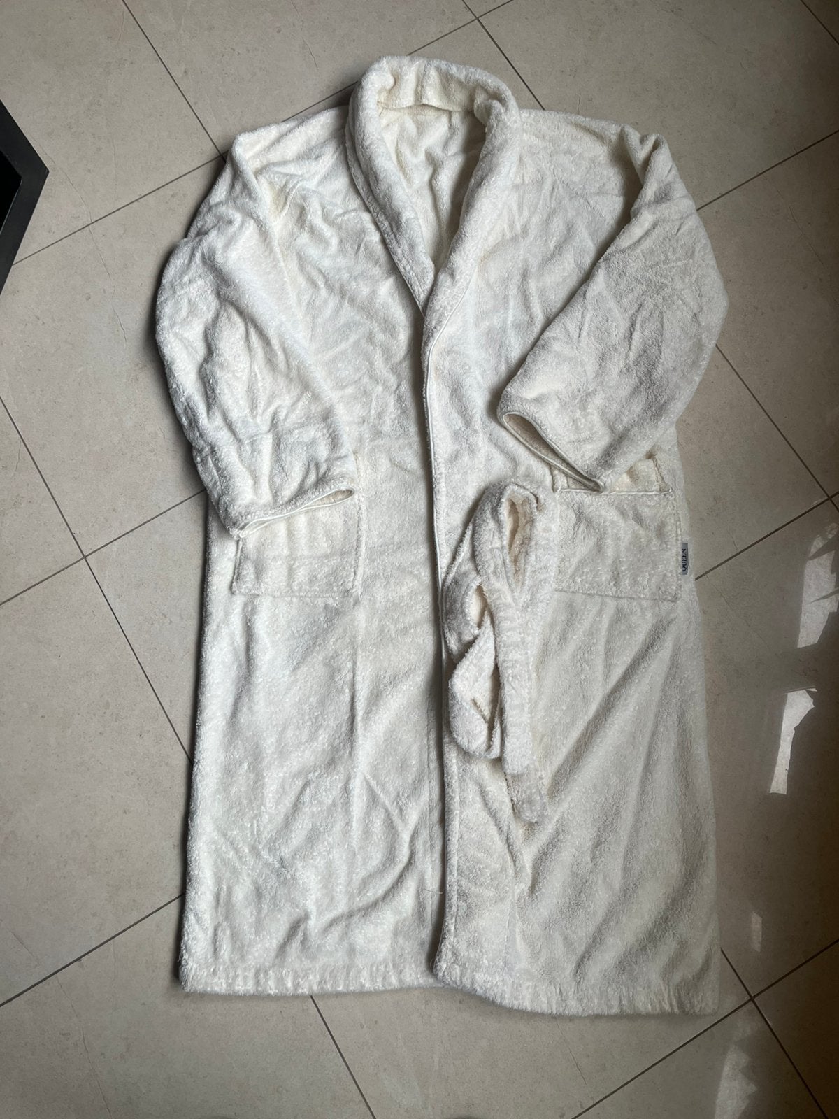 Hotel kwaliteit badjas Queen crème wit one size teab, Ophalen of Verzenden, Zo goed als nieuw