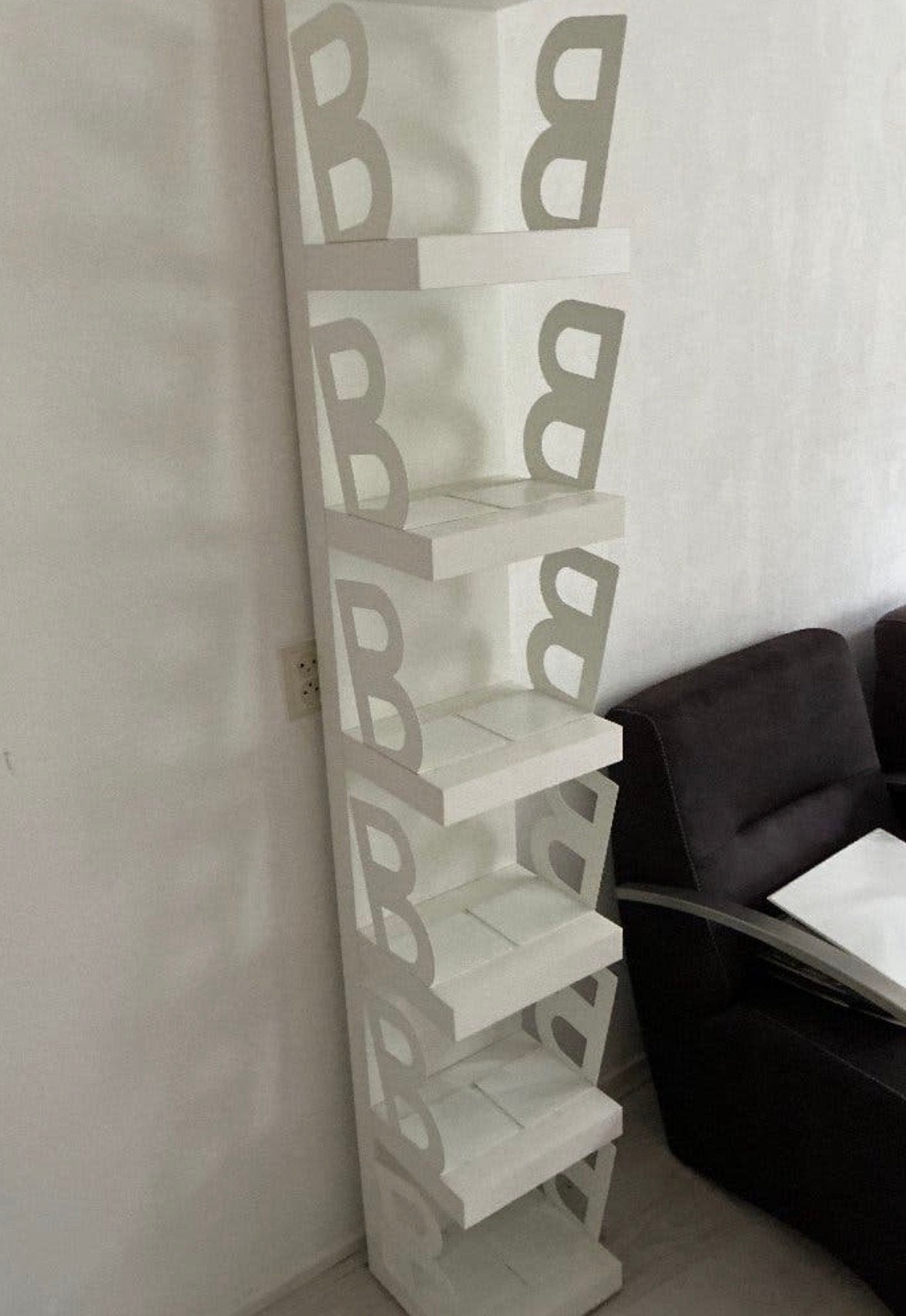 Moderne Witte Boekenkast / Vakkenkast – 6 Legplanken, Ophalen, Zo goed als nieuw, Kunststof, 50 tot 100 cm