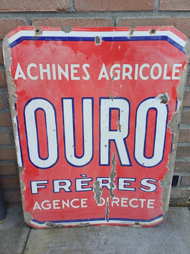Emaille bord (Am)ouro(ux).., Antiek en Kunst, Ophalen of Verzenden