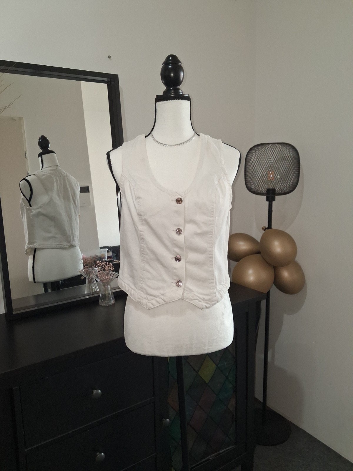 Witte spijkergilet van Primark, maat 42, Kleding | Dames, Primark, Wit, Maat 42/44 (L), Ophalen of Verzenden