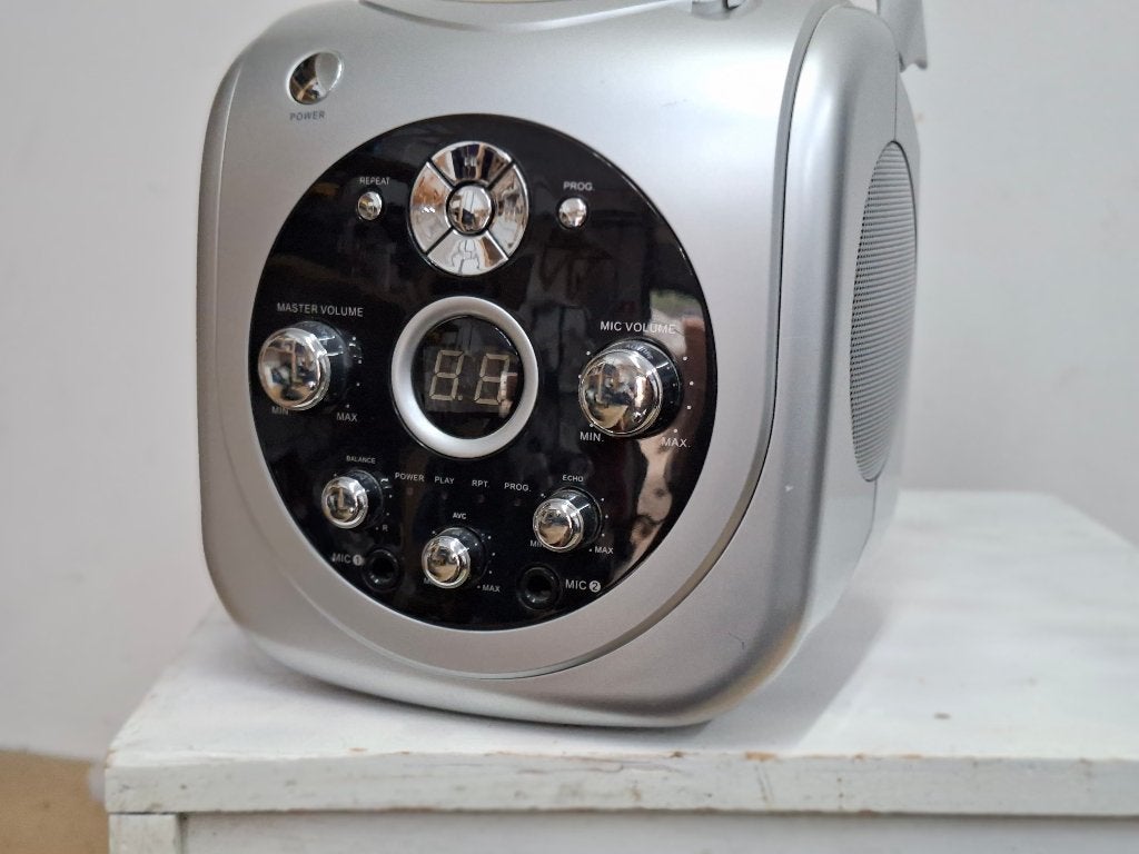 draagbare karaoke radio cd speler karaoke 2x microfoon ingan, Ophalen of Verzenden, Gebruikt, Complete set