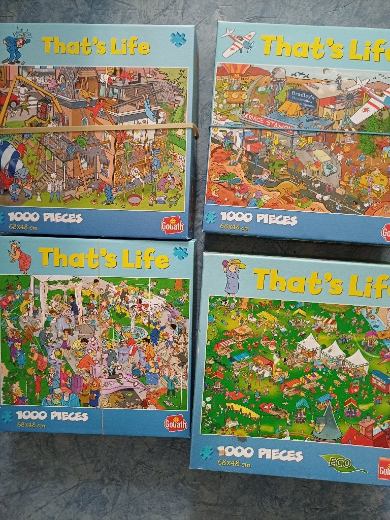 Thats Life puzzel 4x in 1 koop samen prijs 6 euro, Ophalen, 500 t/m 1500 stukjes, Gebruikt, Legpuzzel