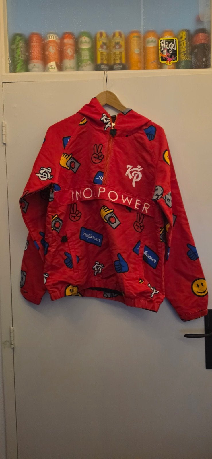 Enzo Knol Knolpower Jas - Rode Windbreaker, Overige maten, Ophalen of Verzenden, Zo goed als nieuw, Enzo Knol Knolpower
