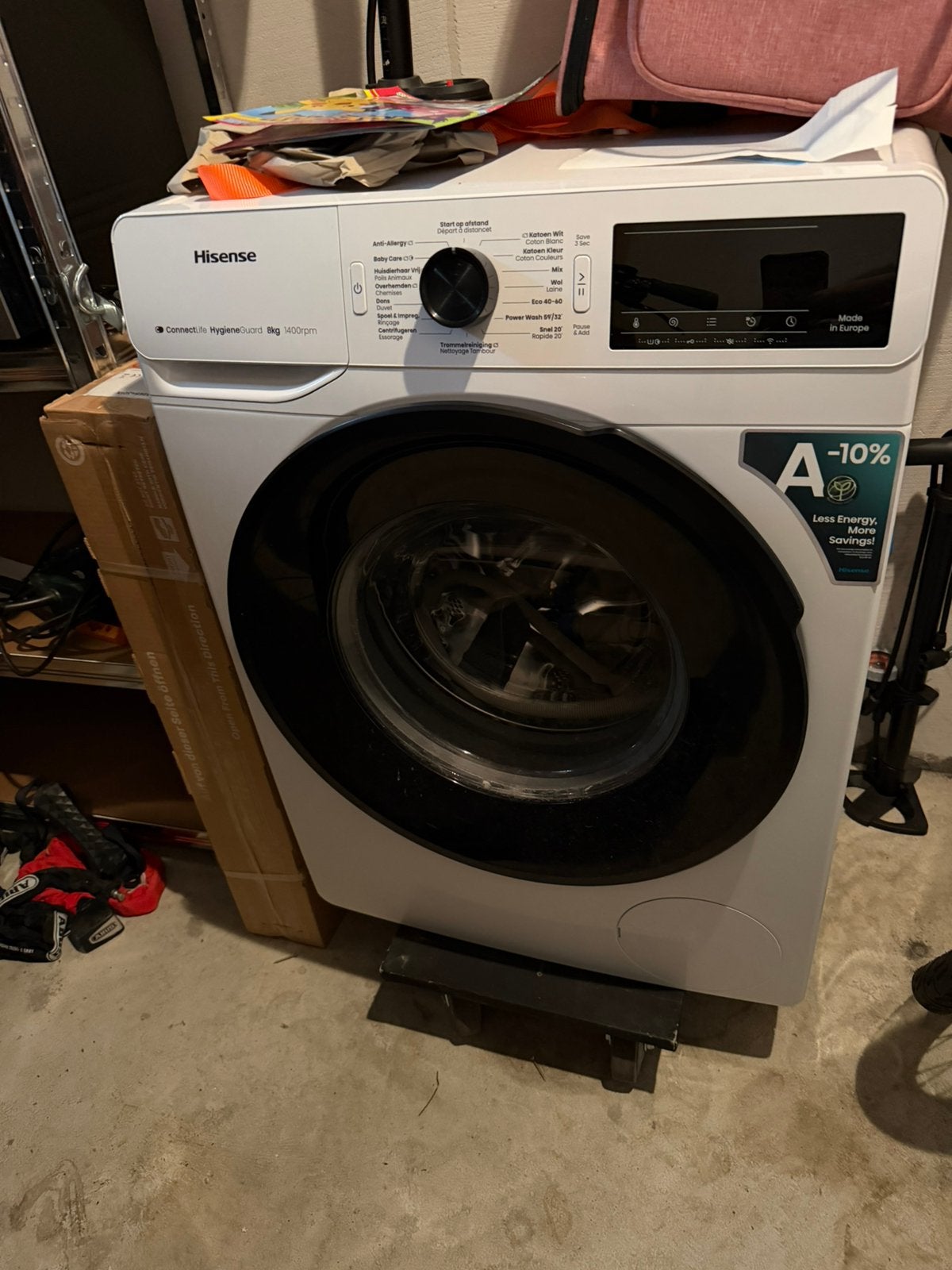 Hisense Wasmachine WF3V843BW - 8kg, 1400 toeren,, Ophalen, 1200 tot 1600 toeren, 8 tot 10 kg, Zo goed als nieuw