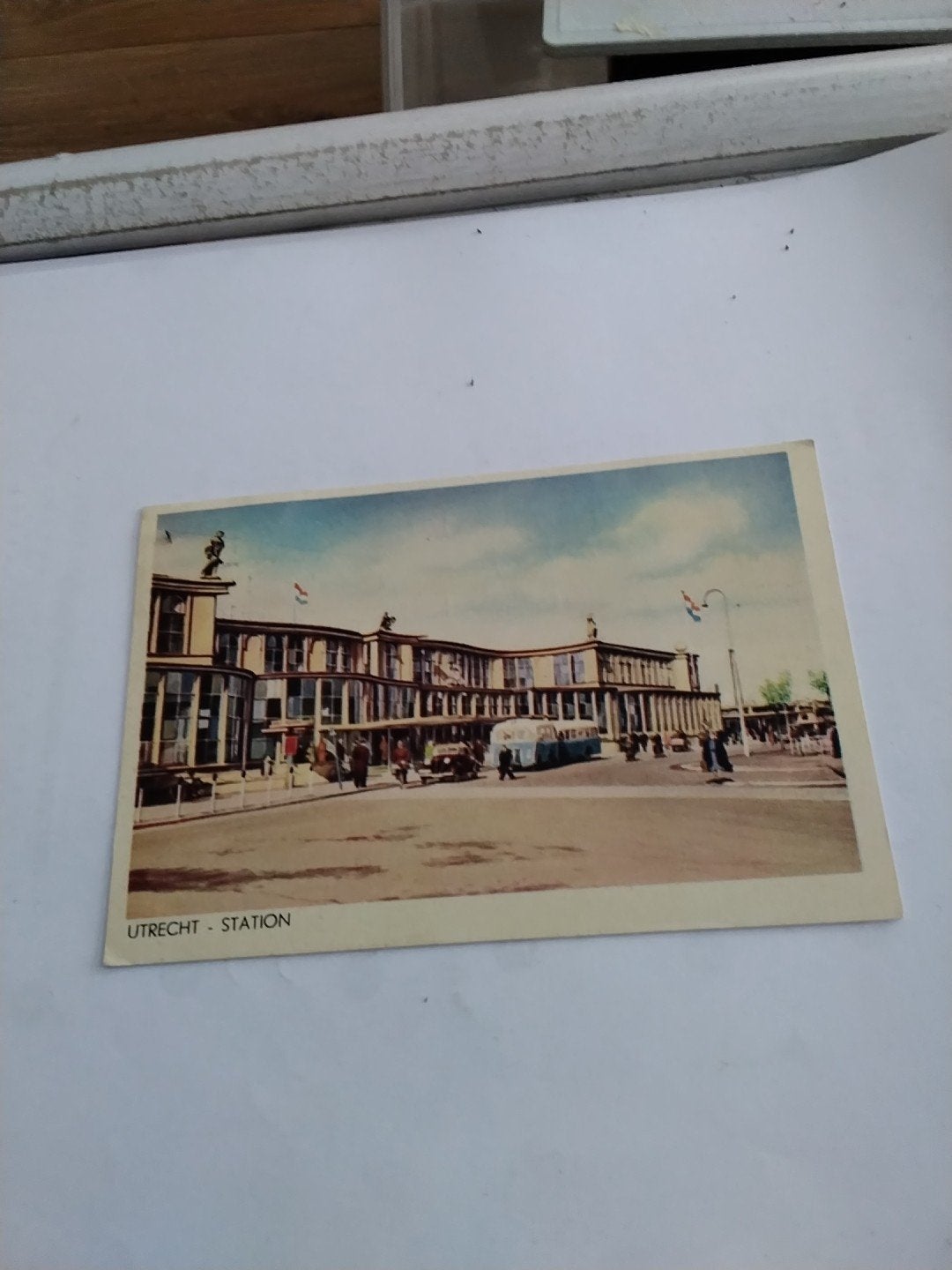 Oude ansichtkaart Utrecht Station - 1956, Ophalen of Verzenden, 1940 tot 1960, Gelopen, Utrecht