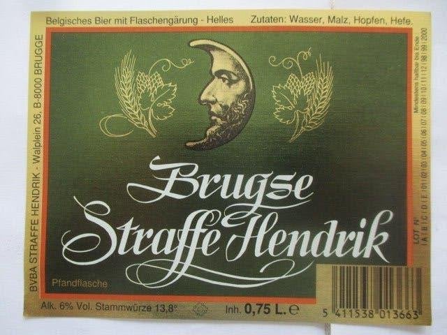 bieretiket Belgie 17-8 (19R) straffe hendrik, Verzamelen, Ophalen of Verzenden, Nieuw, Overige typen, Overige merken