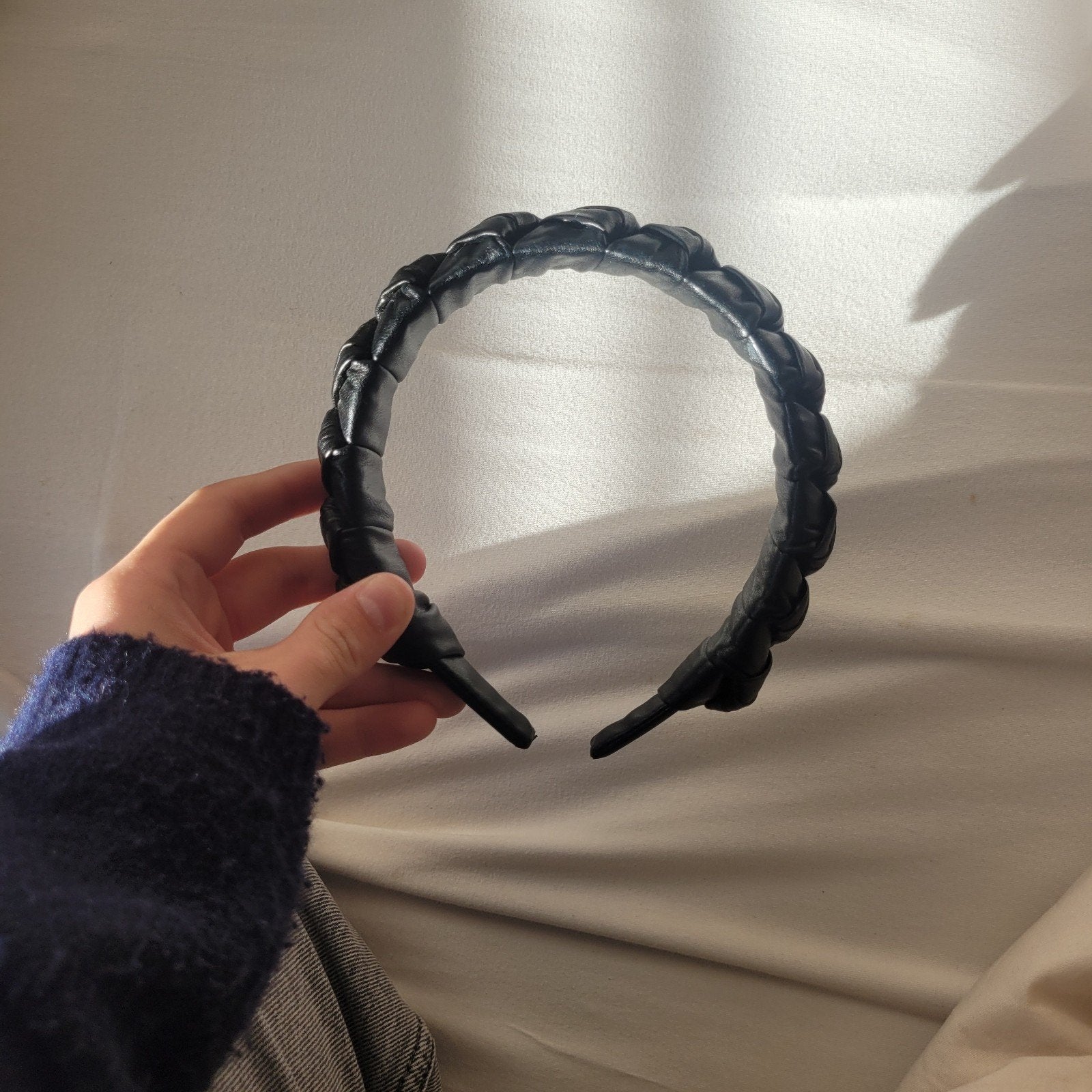 Zwarte gevlochten haarband, Kleding | Dames, Ophalen of Verzenden, Zo goed als nieuw, One size fits all