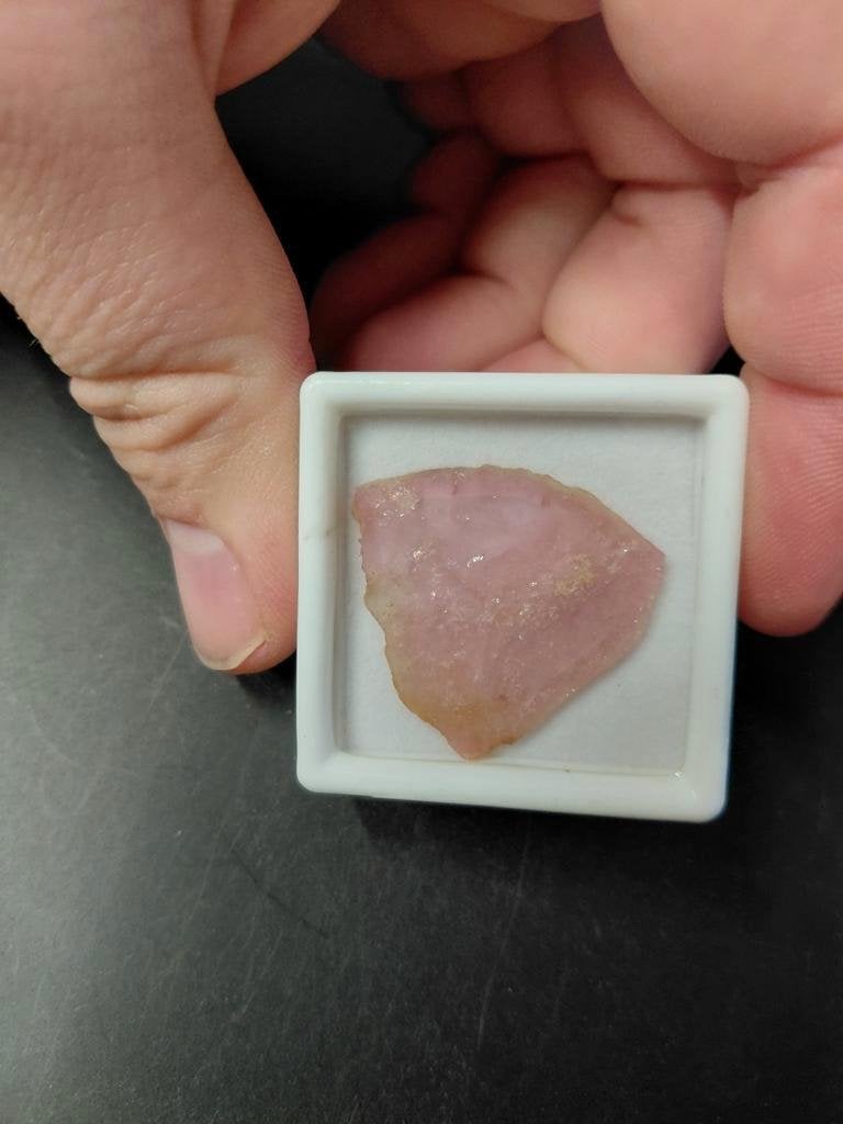 Grote roze toermalijn schijfje, Ophalen of Verzenden