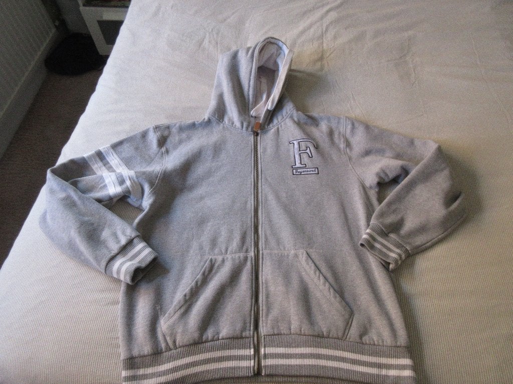Dik Feyenoord vest L grijs, Maat 52/54 (L), Ophalen of Verzenden, Zo goed als nieuw, Grijs
