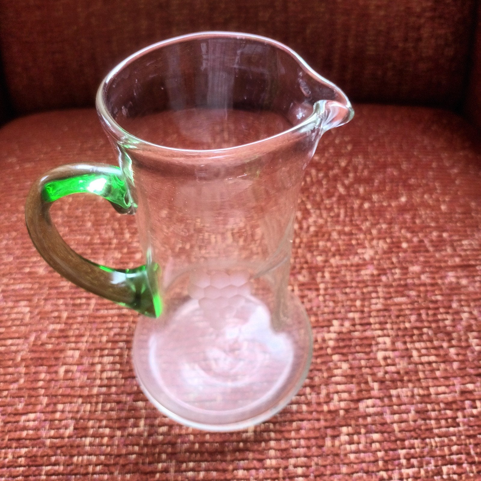 Apart karafje.Oor van groen glas., Ophalen of Verzenden