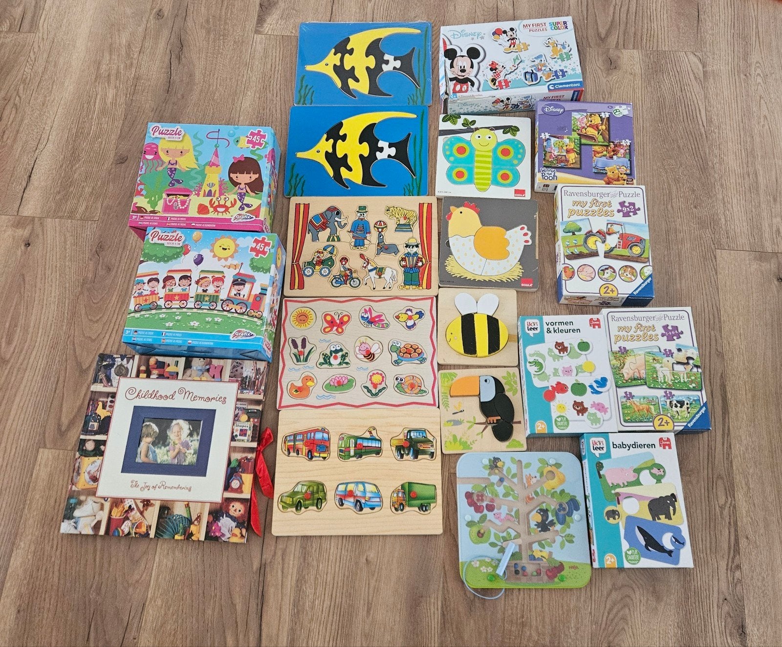 Grote collectie kinderpuzzels en houten speelgoed, Ophalen, Minder dan 10 stukjes