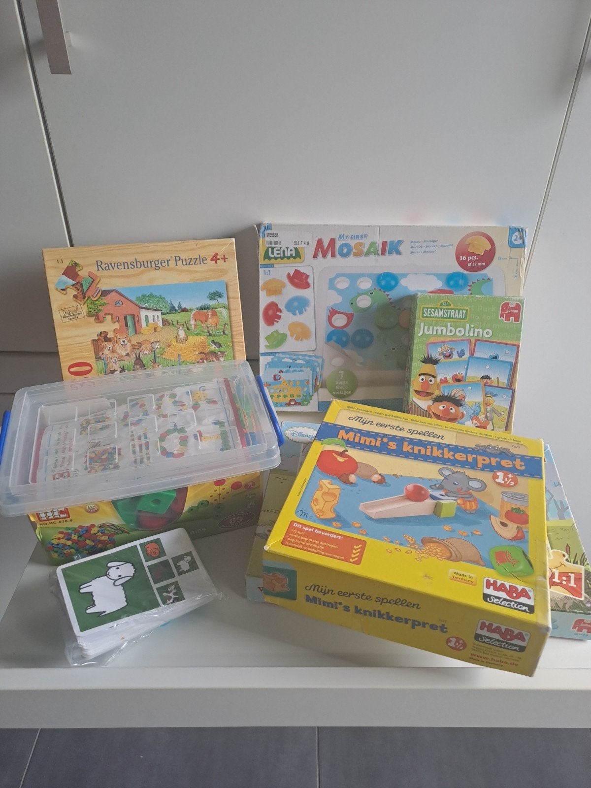 Diverse spelletjes en puzzels voor jonge kinderen, Ophalen of Verzenden, 10 tot 50 stukjes, Gebruikt, 0 tot 6 maanden