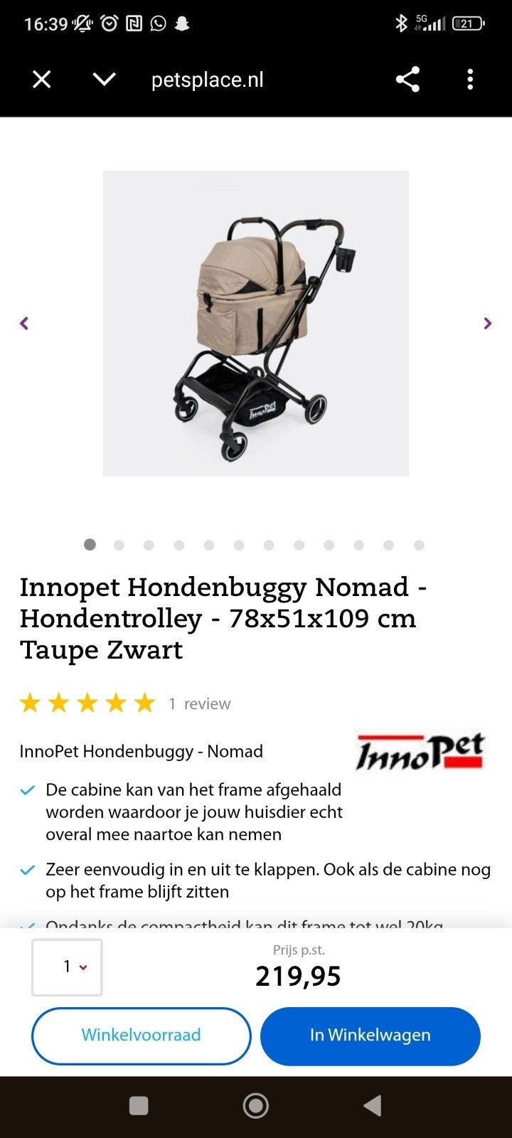 Honden buggy, Dieren en Toebehoren, Ophalen