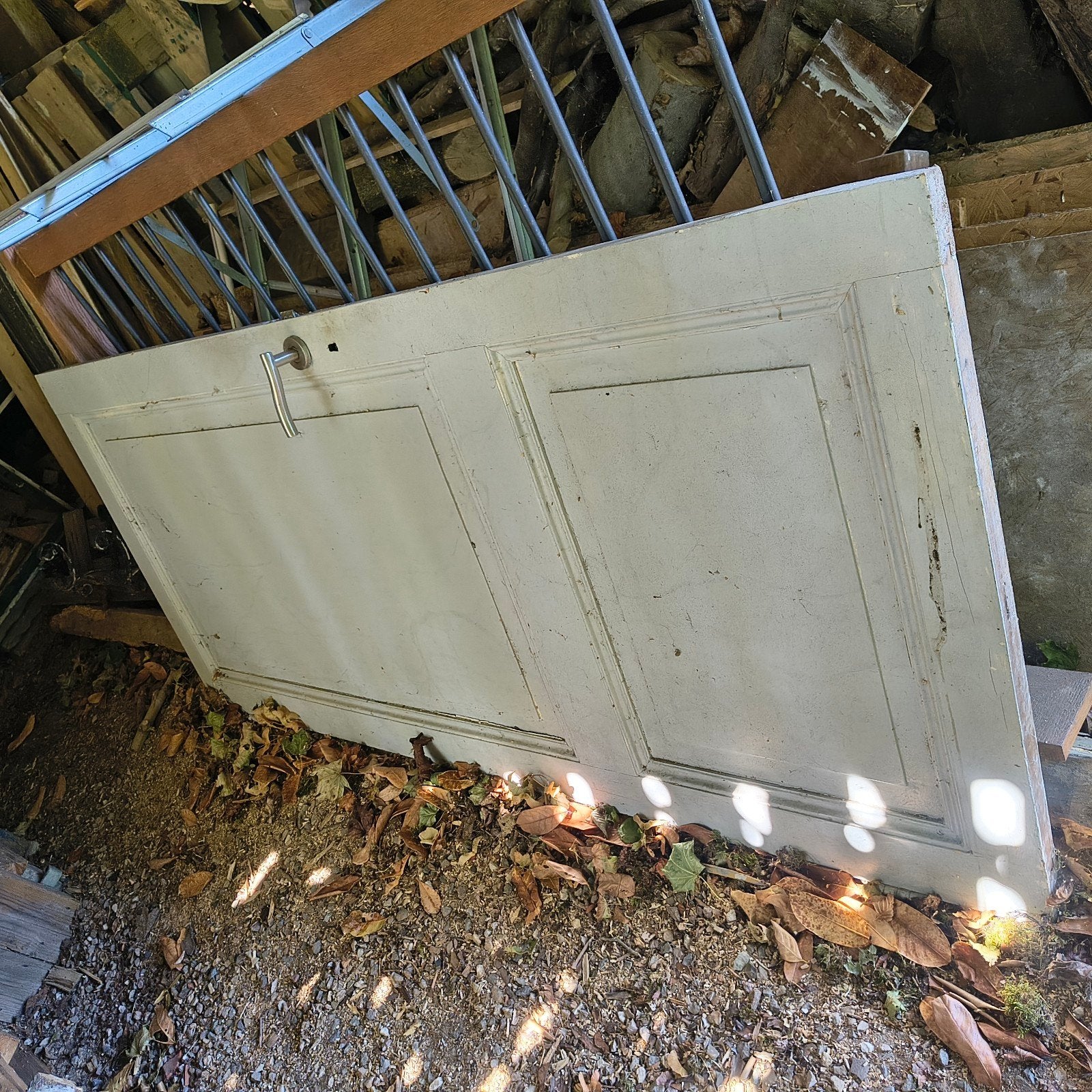 Oude houten binnendeur met klink - Gebruikt, Ophalen, Gebruikt, 80 tot 100 cm, Binnendeur
