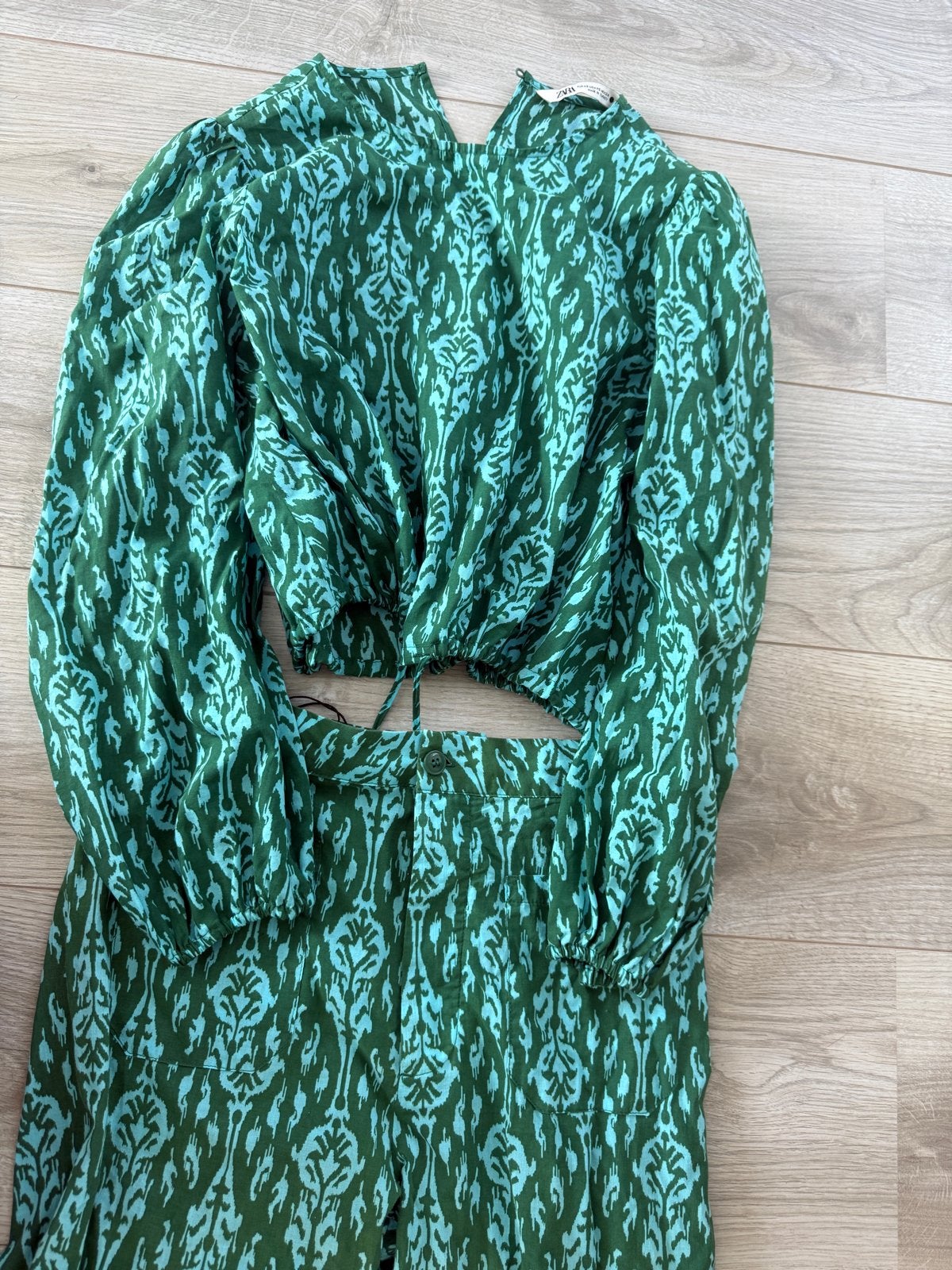 Zara zomersetje maat XS - topje met broek, Kleding | Dames, Ophalen of Verzenden, Zo goed als nieuw, Maat 34 (XS) of kleiner, Groen