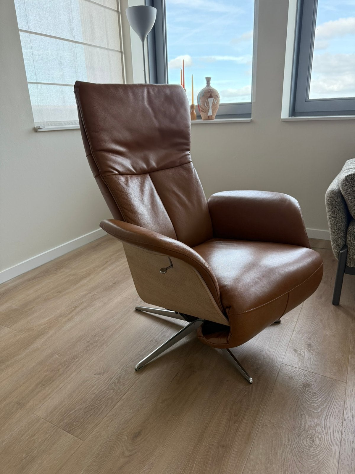 2 leren Relaxfauteuils ZGAN prijs per stuk, Ophalen, Zo goed als nieuw, 50 tot 75 cm, Leer