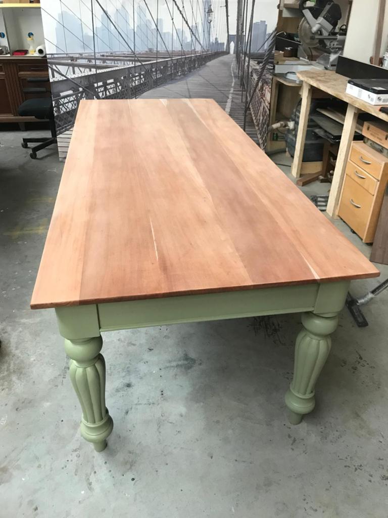 Landelijke eettafel, upcycled, als nieuw gerenoveerd!, 200 cm of meer, Zo goed als nieuw, Rechthoekig, 50 tot 100 cm