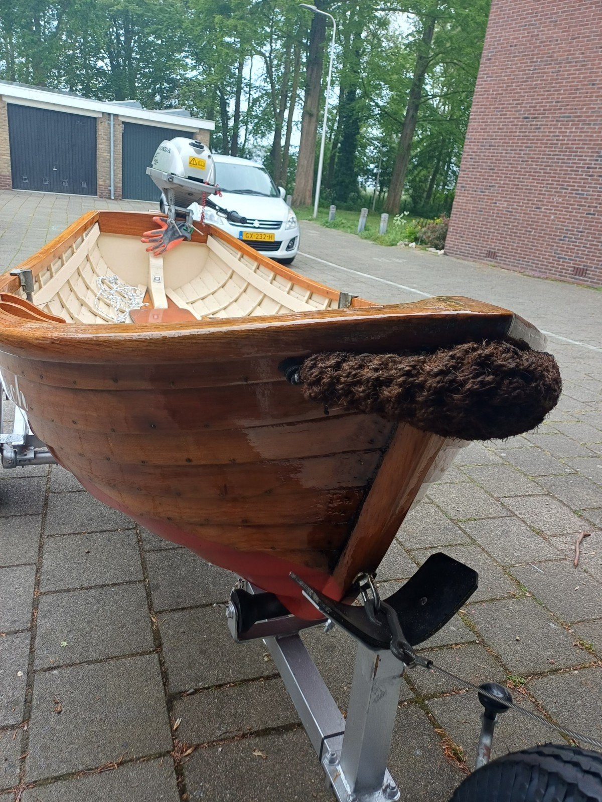 prachtig roei- zeilvletje, Watersport en Boten, Sloepen, Ophalen of Verzenden, Trailer