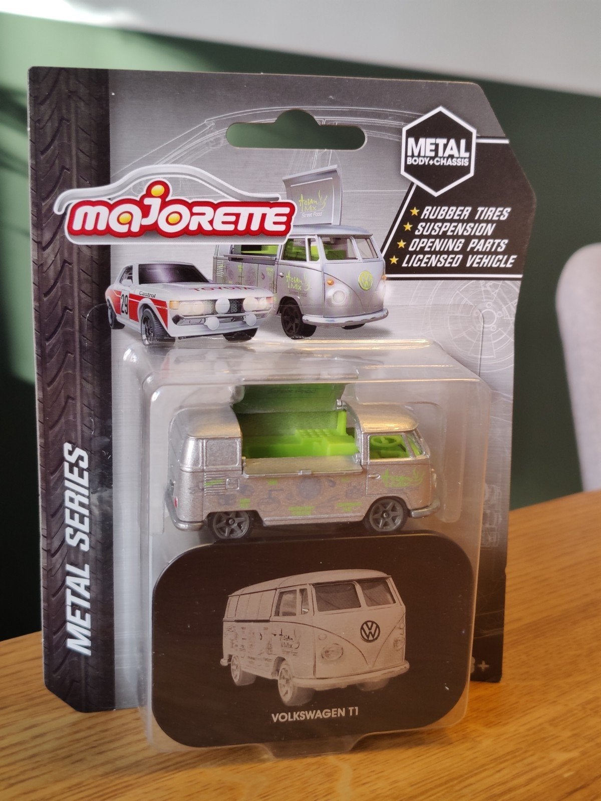 Majorette Volkswagen T1 Bus Foodtruck ZILVER, Ophalen of Verzenden, Auto