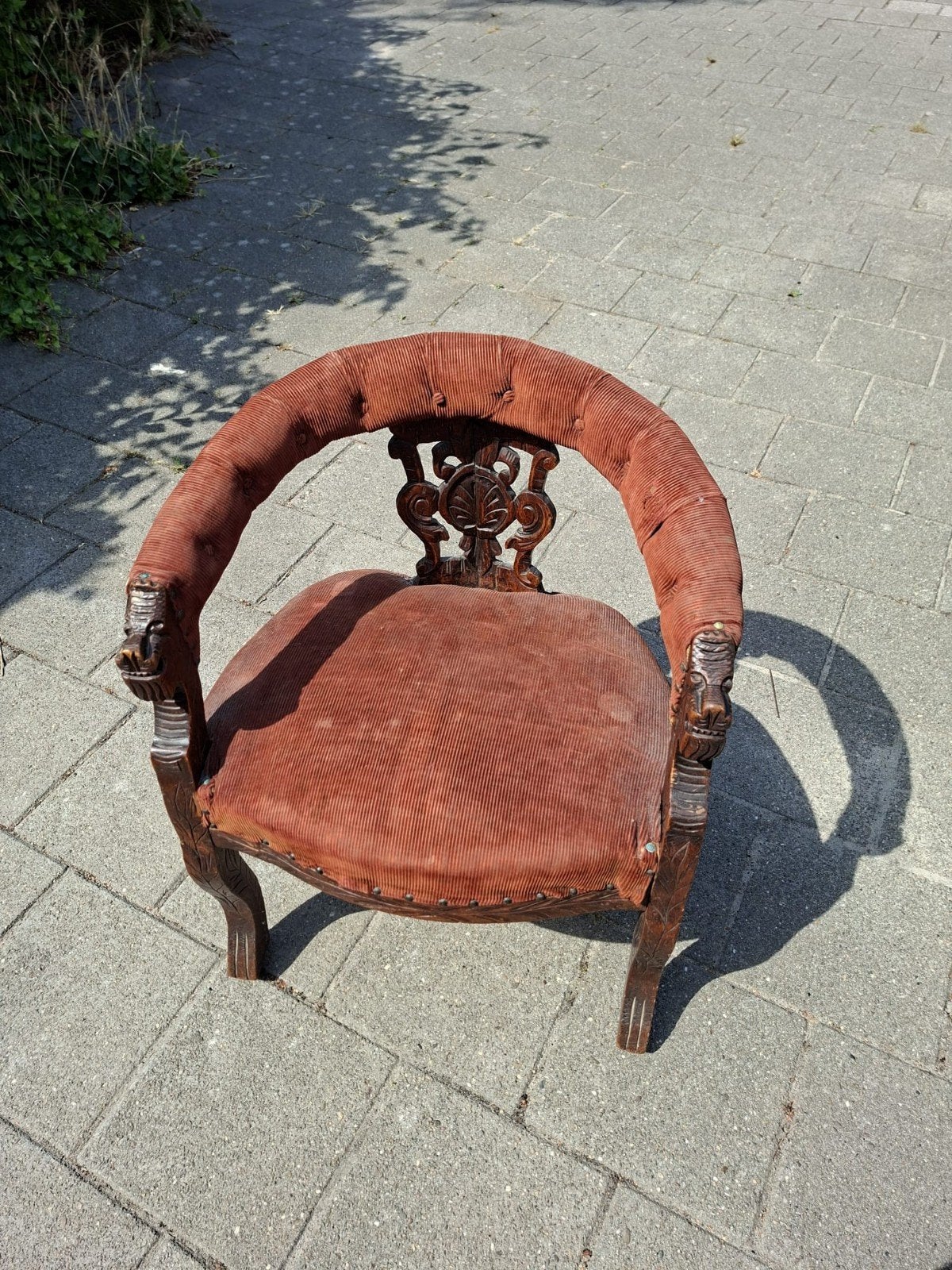 Antieke Leeuwenkop Stoel - Uniek en Handgesneden, Antiek en Kunst, Antiek | Meubels | Stoelen en Banken, Ophalen