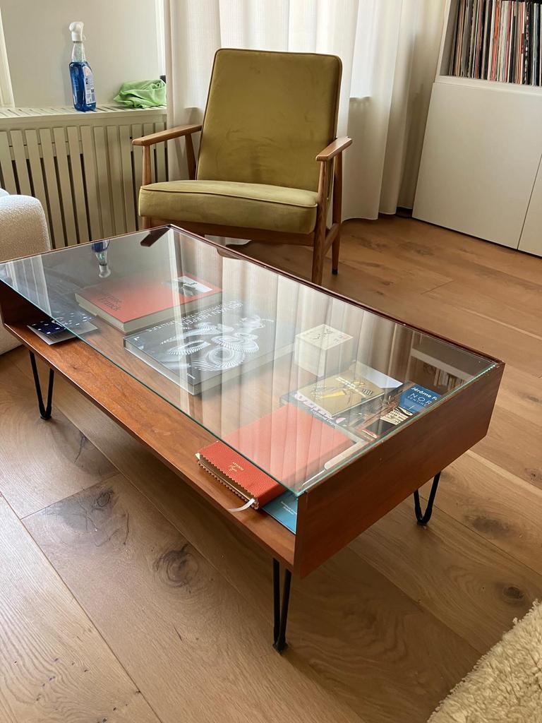 Coffee table La Redoute Interieurs wood and glass, Ophalen, 50 tot 100 cm, Zo goed als nieuw, Minder dan 50 cm