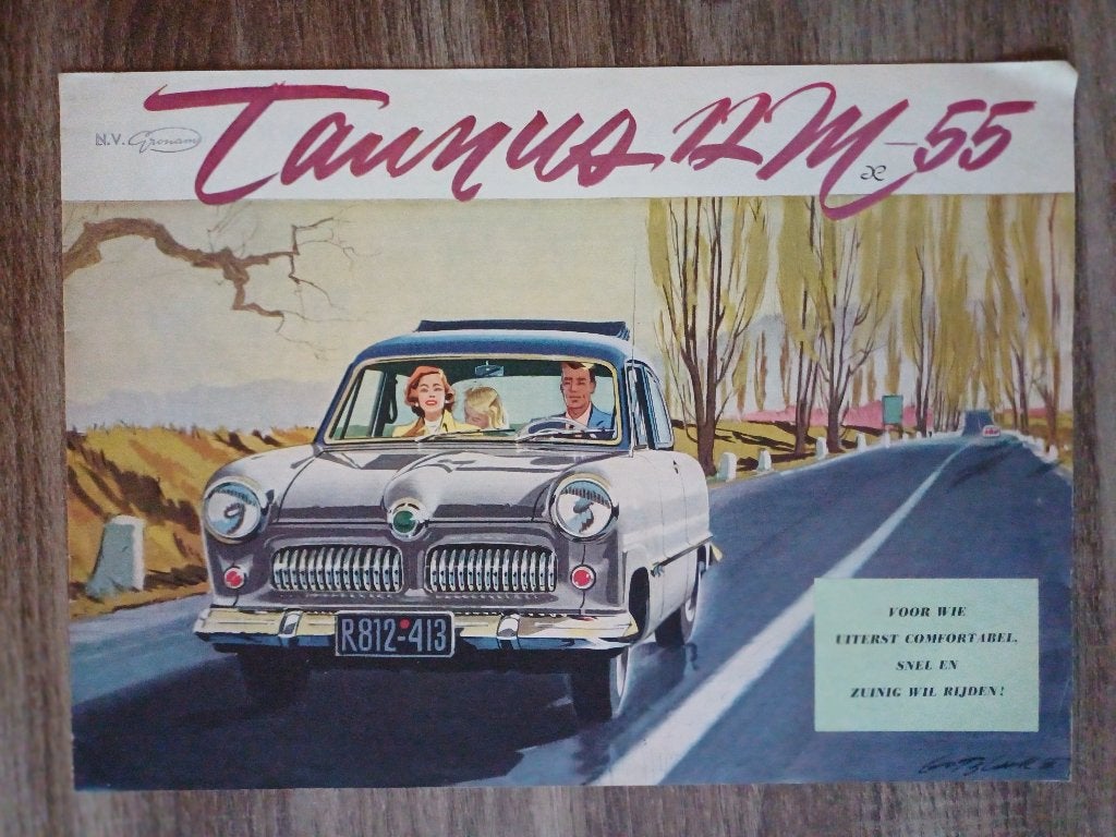 Ford Taunus 12 MX-55 brochure, Ophalen of Verzenden, Gelezen, Ford