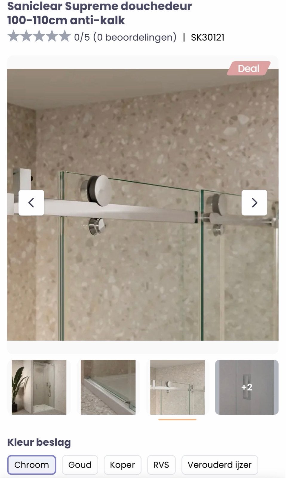 Saniclear Supreme Douchedeur nieuw in doos, Ophalen, Nieuw, Chroom, Douche