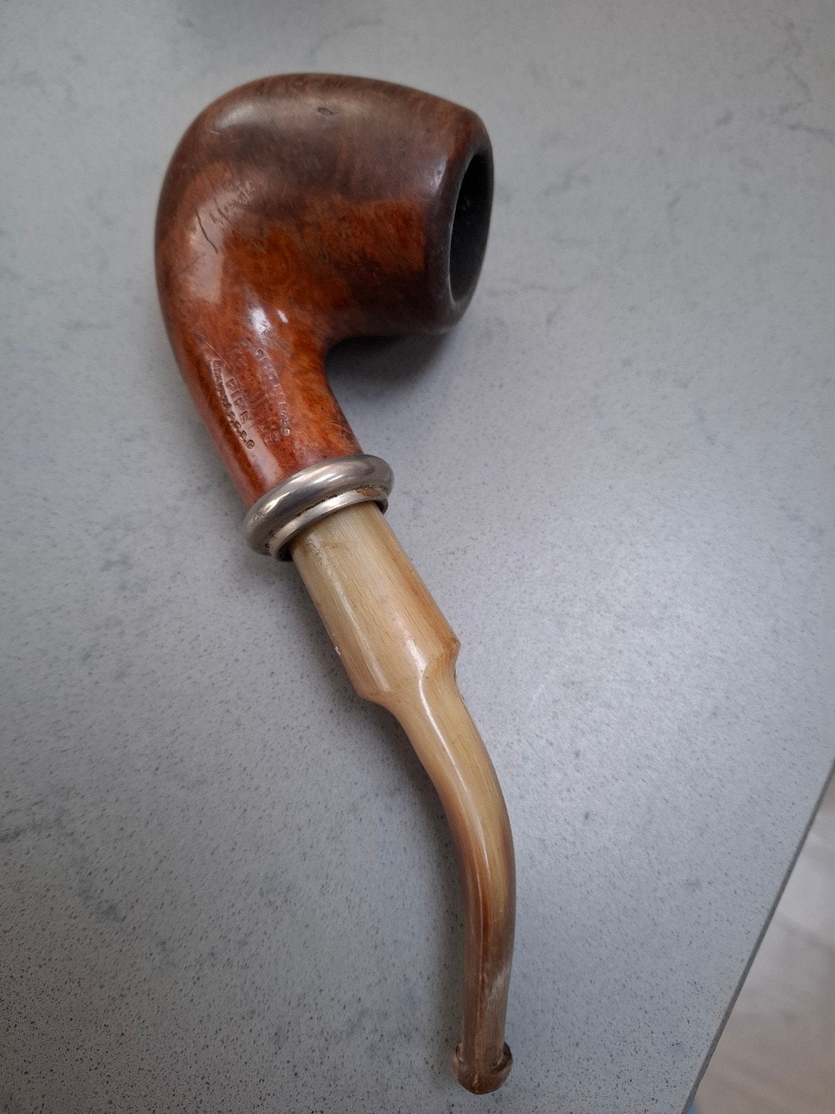 Vintage Terminus Pijp - Houten Pijp met Bamboe Mondstuk, Verzamelen, Ophalen of Verzenden, Gebruikt, (Water)pijp