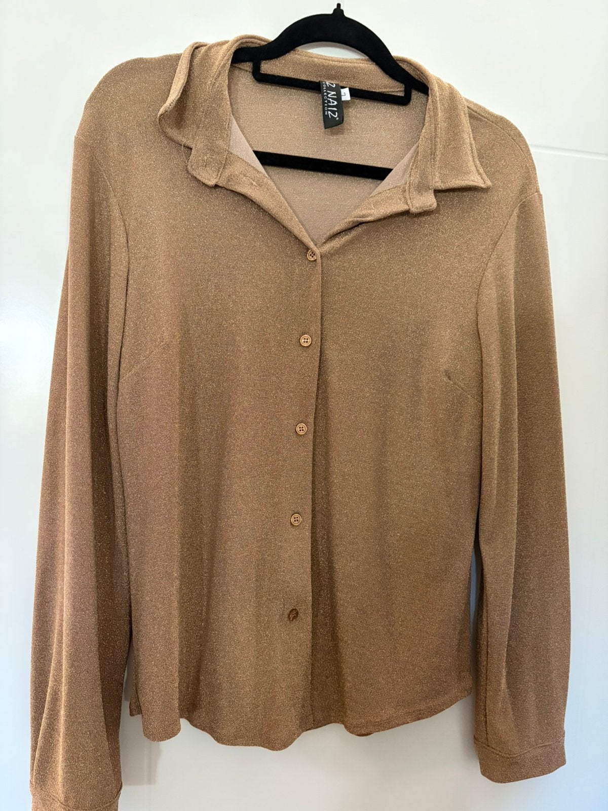 Iz Naiz gouden blouse L nieuwstaat, Ophalen of Verzenden, Zo goed als nieuw