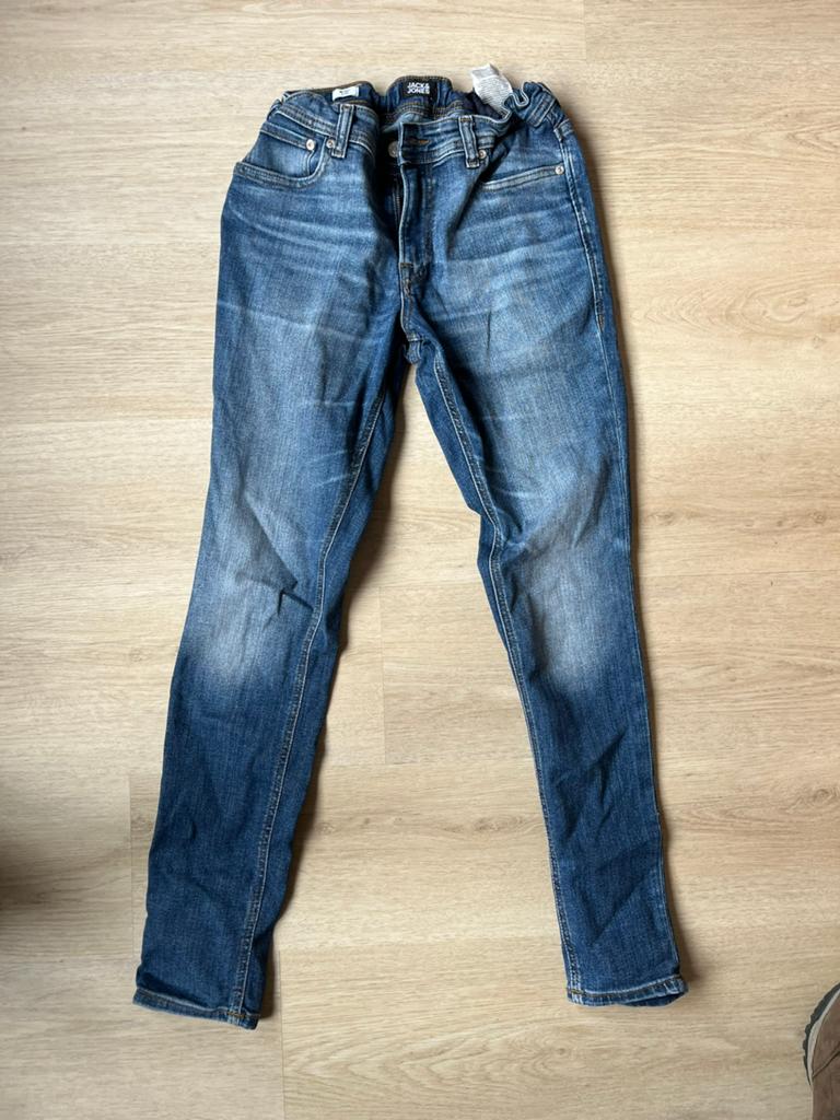 Skinny Liam Jack & Jones jeans met knopenelastiek, Ophalen of Verzenden, Gebruikt, Jongen, Broek