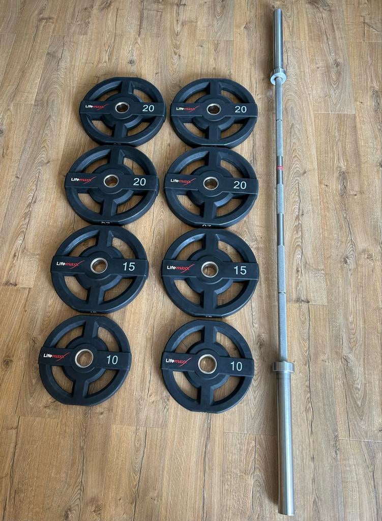 Olympische halterset Crossmaxx, Sport en Fitness, Ophalen, Nieuw, Armen, Halterset