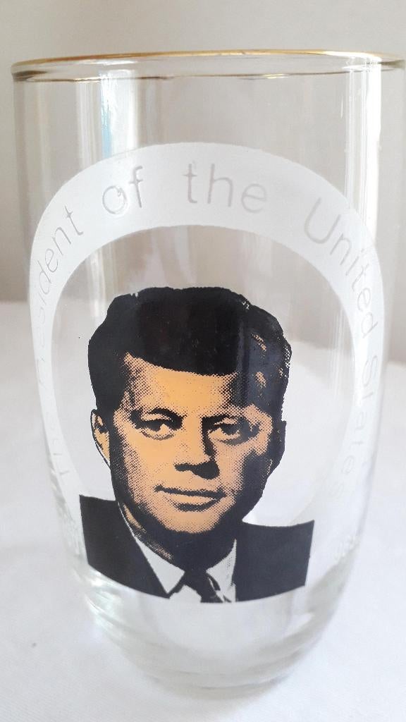 LONGDRINKGLAS PRESIDENT KENNEDY 1962-1963, Ophalen of Verzenden