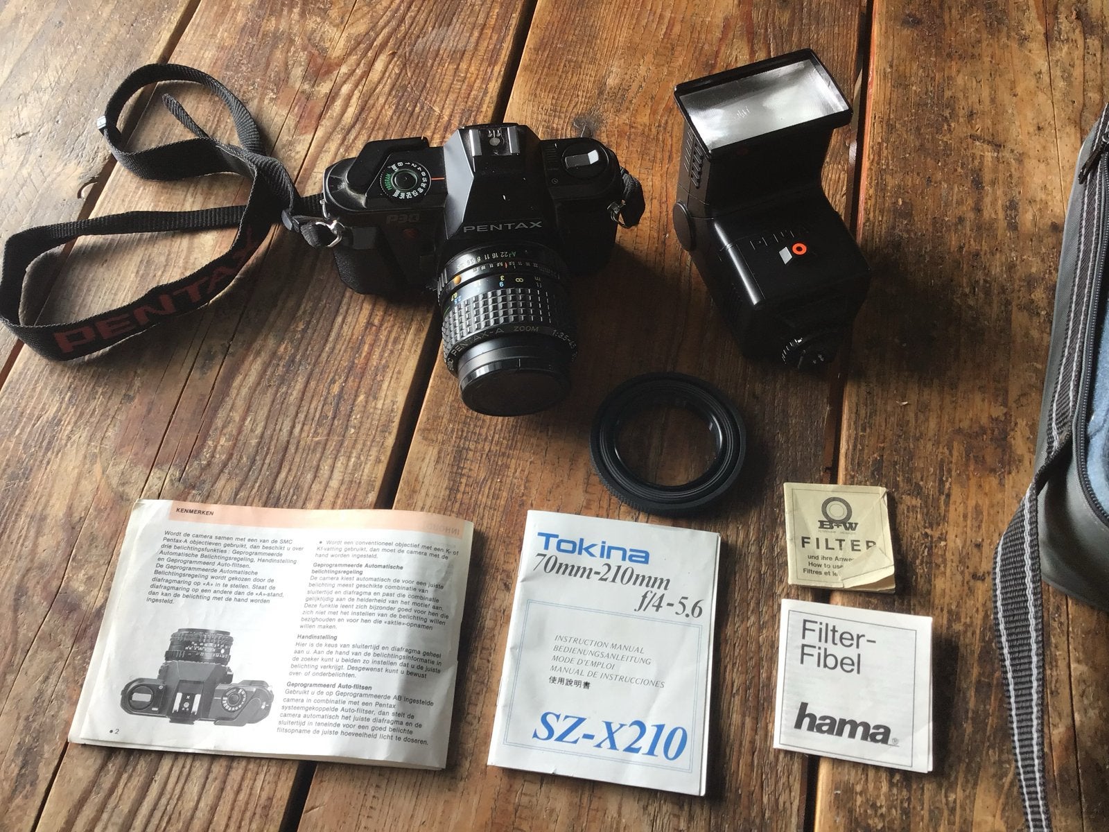 Pentax P30 Analoge Spiegelreflexcamera met toebehoren en tas, Ophalen of Verzenden, Gebruikt, Spiegelreflex, Pentax