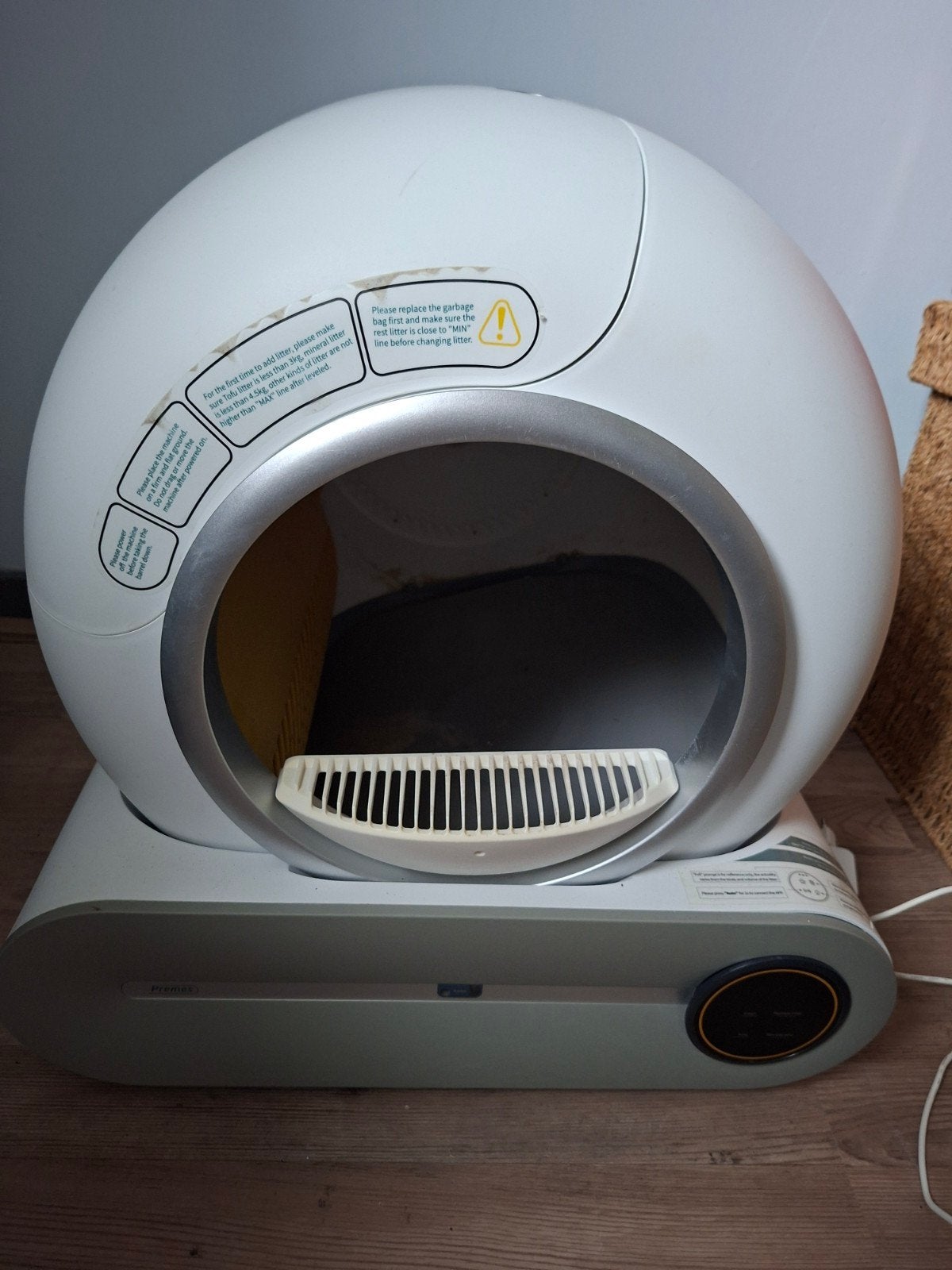 Zelfreinigende automatische witte kattenbak, Dieren en Toebehoren, Kattenbakken, Ophalen, Zelfreinigend, Gebruikt
