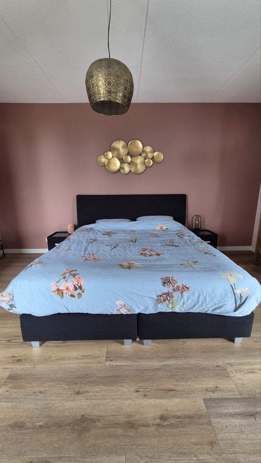 Boxspring bed 180x220 cm met nachtkastjes en hoofdbord, Huis en Inrichting, Slaapkamer | Bedden, Ophalen, Gebruikt, Tweepersoons