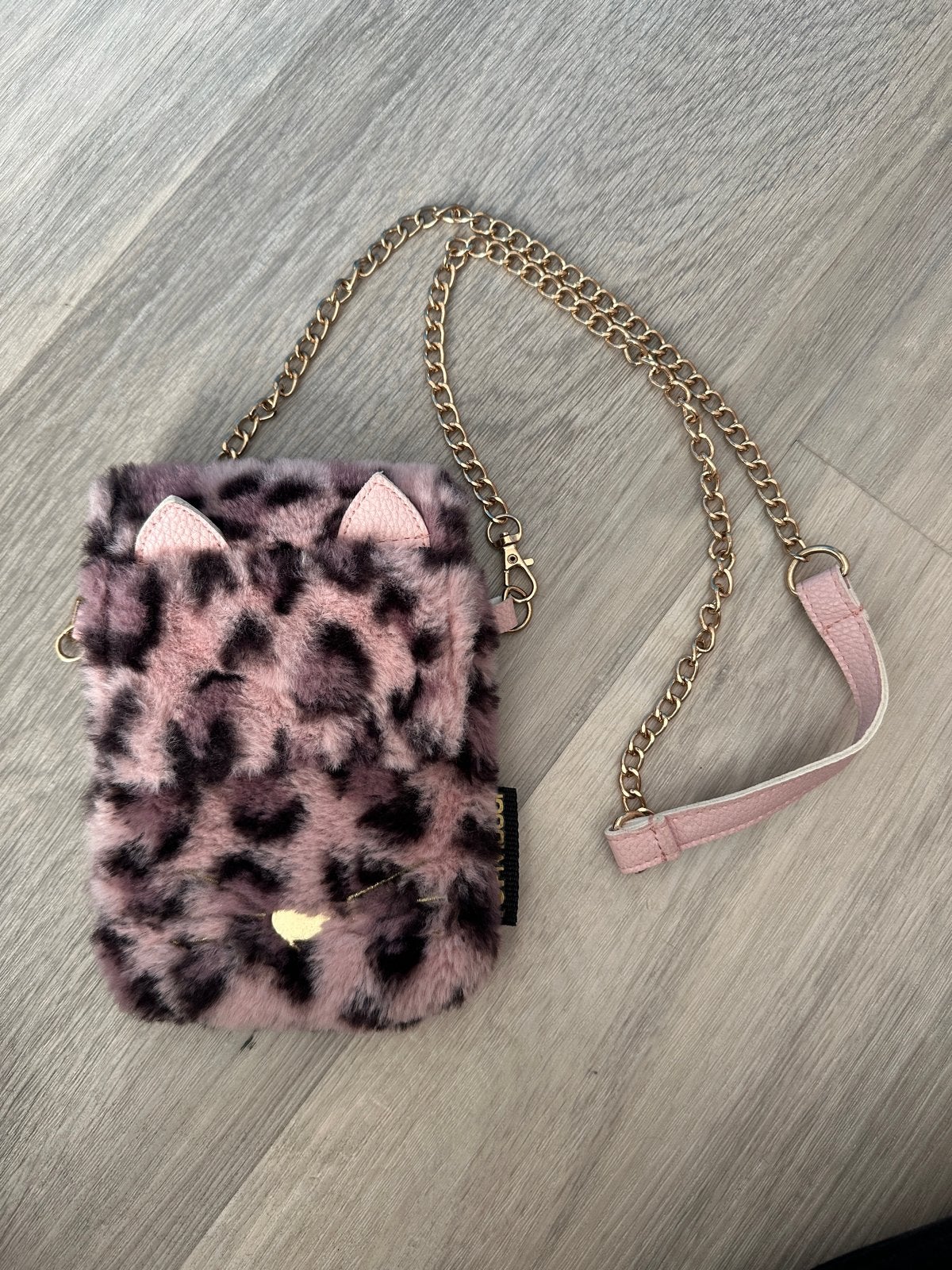 Topmodel Furry Tasje met Luipaardprint en Kattenoortjes, Gebruikt, Meerkleurig, Tas, Ophalen of Verzenden