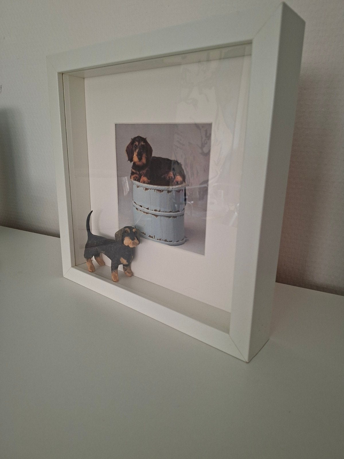 3D Keramische Teckel Schilderijtje 25x25cm, Ophalen, Minder dan 50 cm, Gebruikt, Schilderij