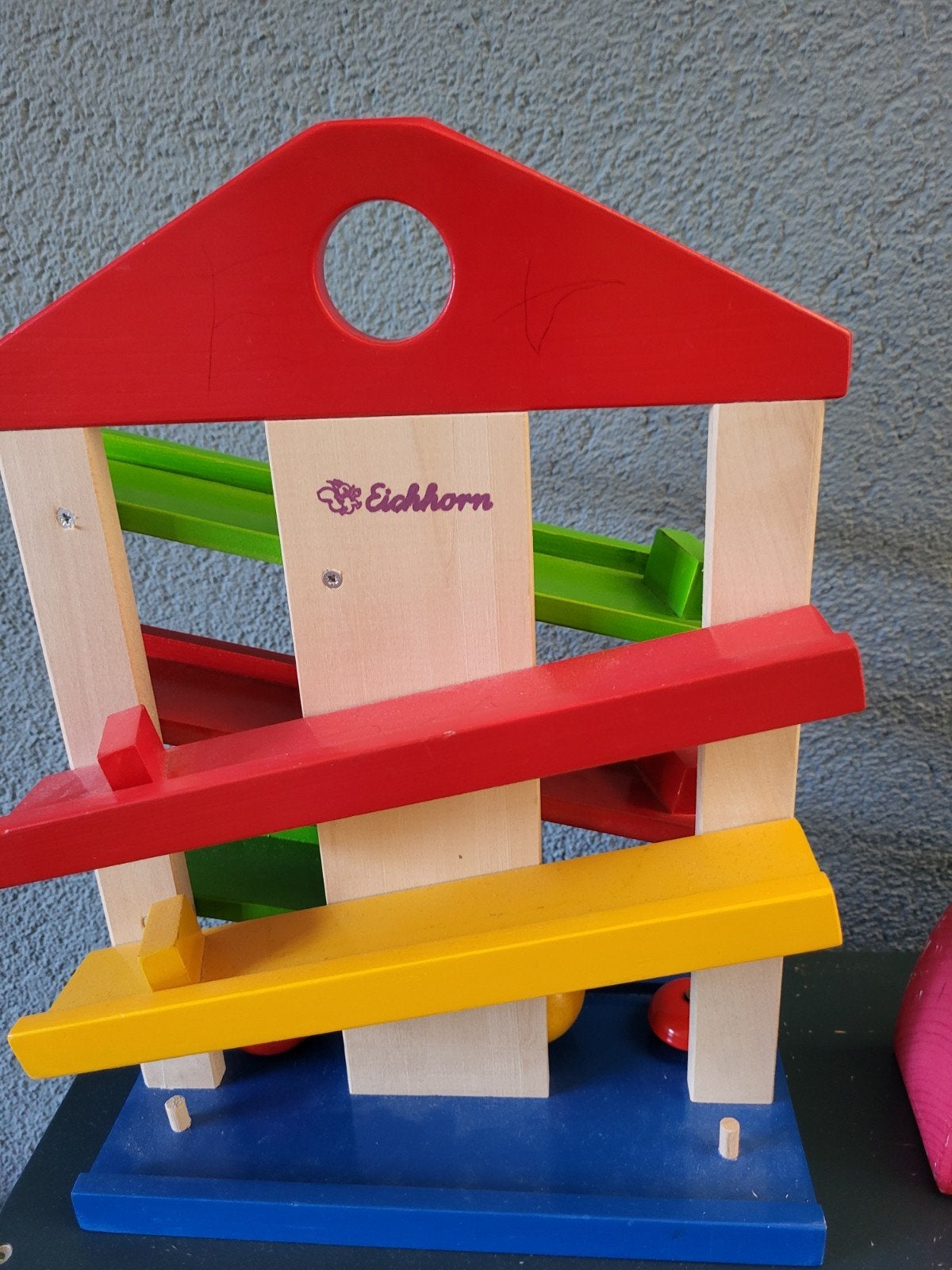 Eichhorn Knikkerbaan - Houten Ballenbaan met 3 Ballen, Ophalen