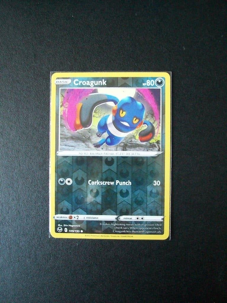 3046: Nieuwe Pokemon Kaart holofoil CROAGUNK HP 80 (109/195), Verzenden, Nieuw, Losse kaart, Foil