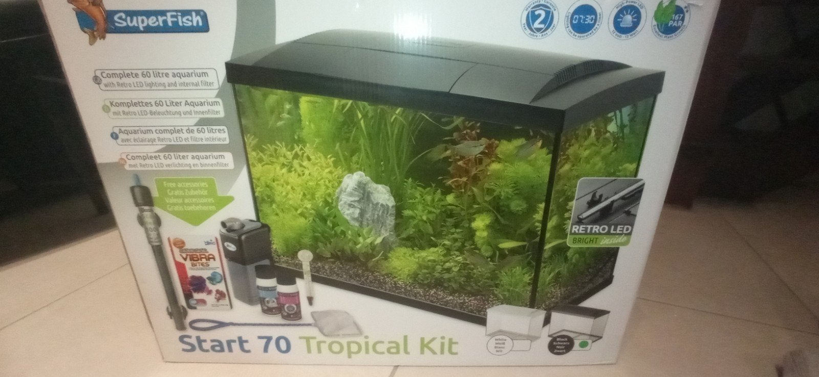Super Fish Start 70 Tropical Kit zwart - 60L, Ophalen, Zo goed als nieuw, Leeg aquarium, Superfish