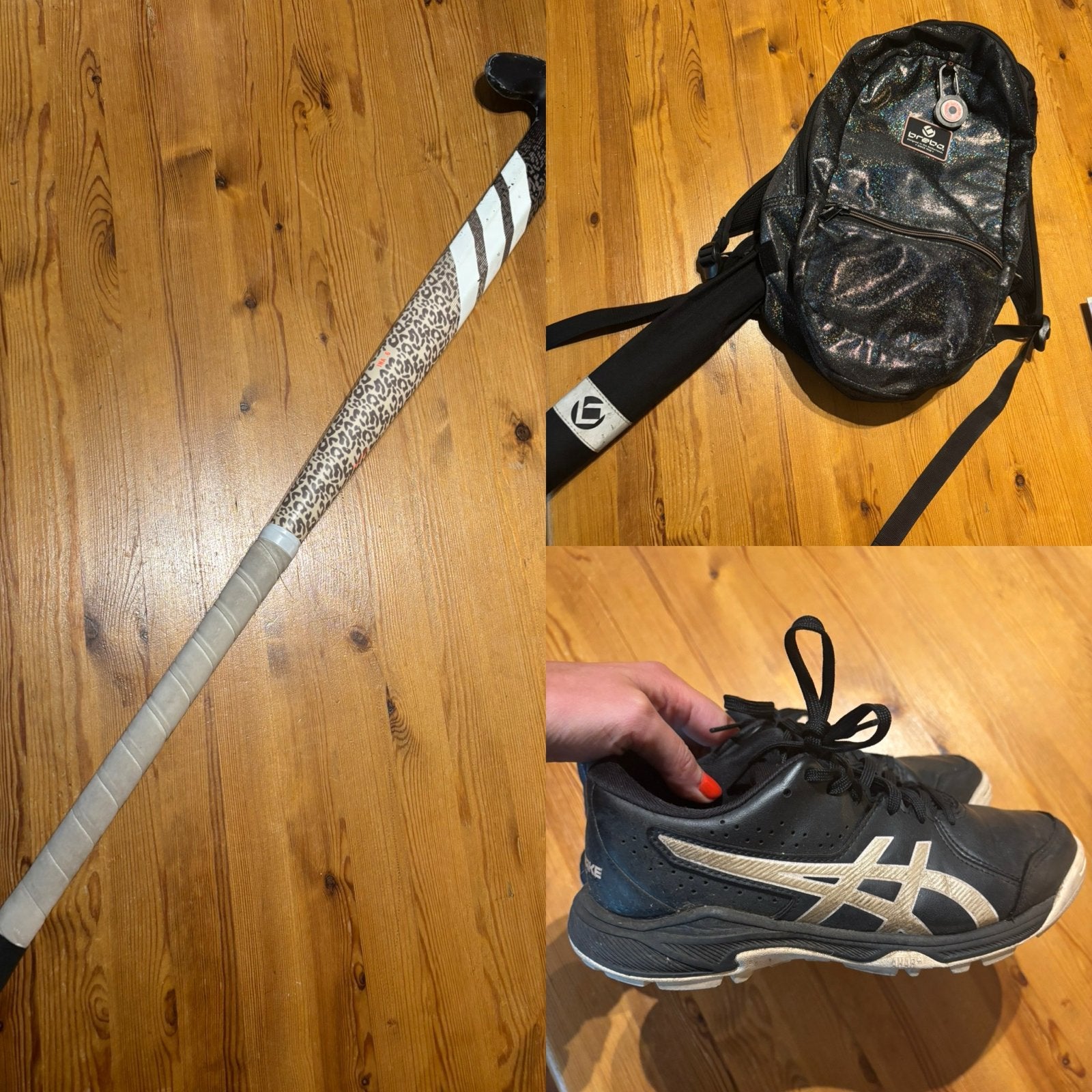 Complete Hockey Set: Adidas Stick, Asics Schoenen, Brabo Tas, Sport en Fitness, Hockey, Ophalen, Gebruikt, Stick