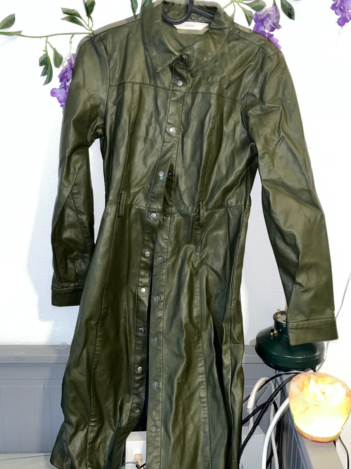 Groene leren jurk/jas van KOOKAI, Ophalen of Verzenden, Gedragen, Maat 38/40 (M), Groen