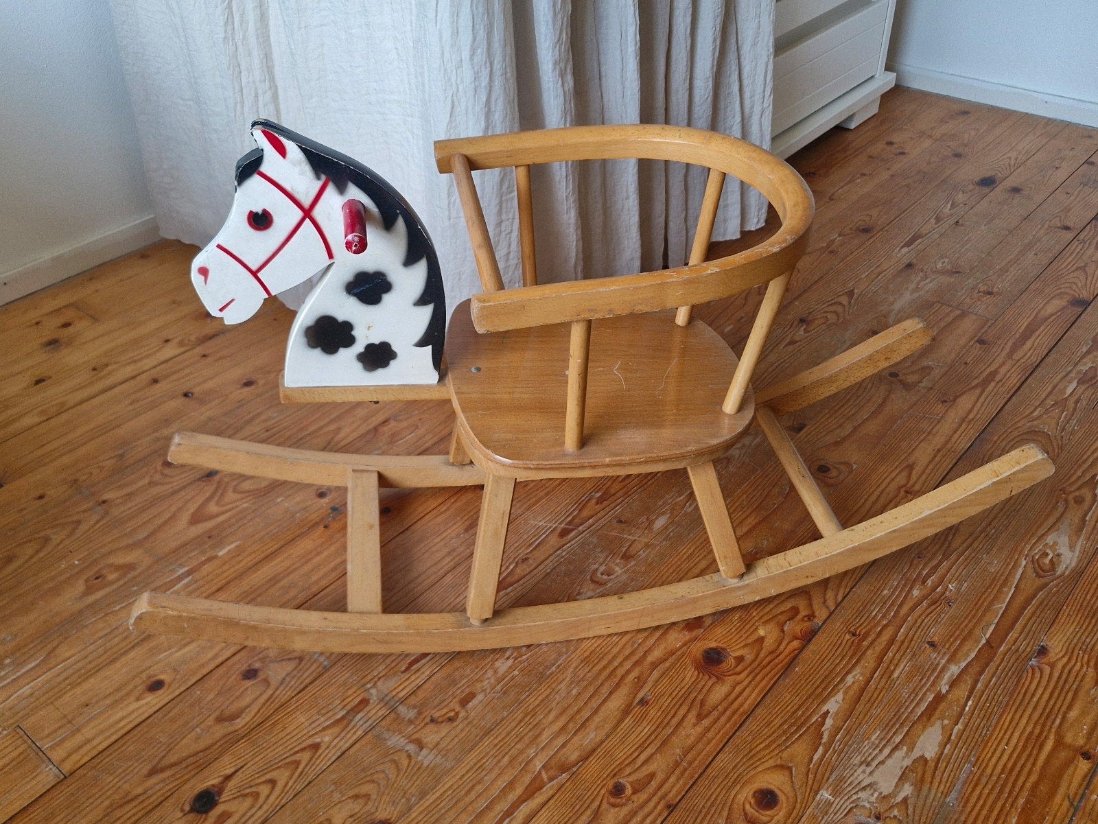 Vintage houten hobbelpaard, Ophalen, Gebruikt