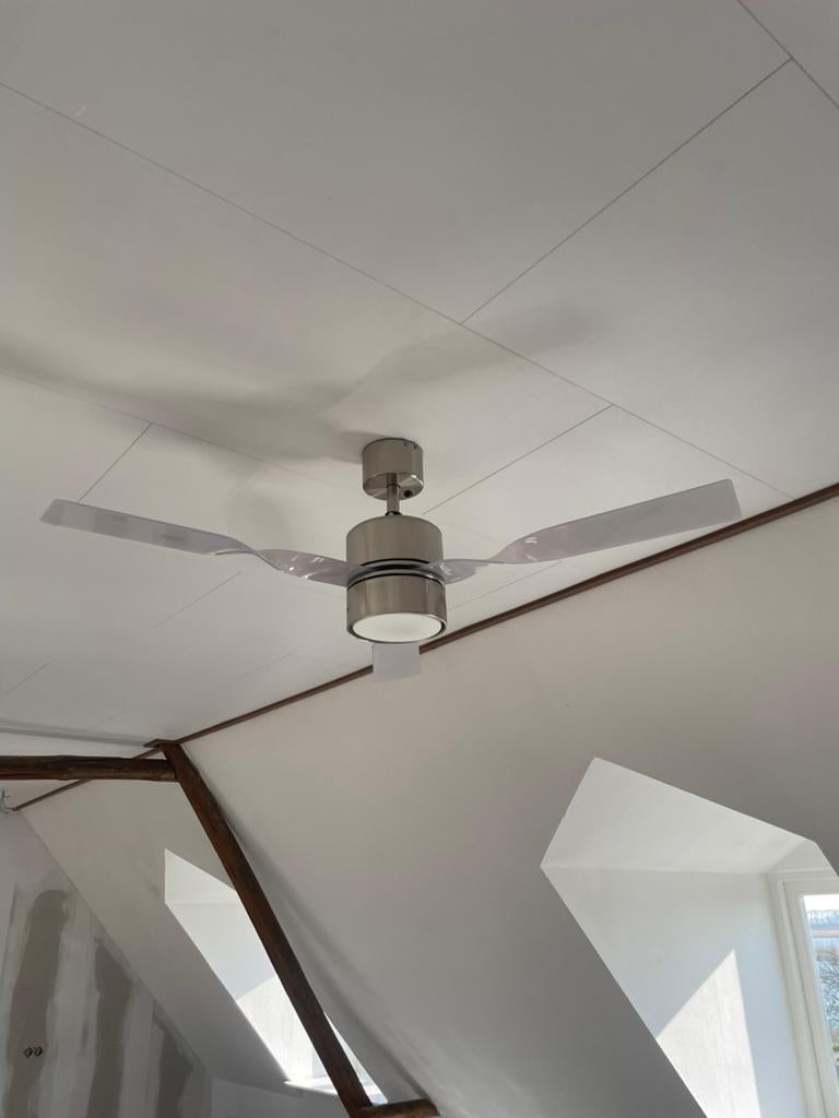 Plafondventilator met lamp imperia transparant, Ophalen, Zo goed als nieuw, Plafondventilator
