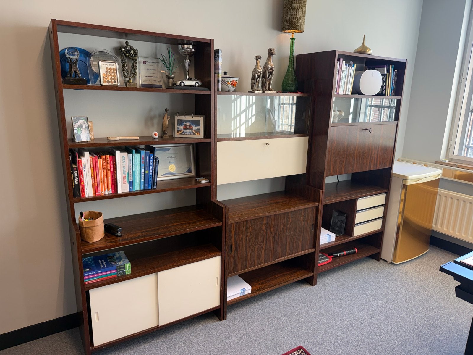 Poul Cadovius KLM kast – palissander – vintage – bureau, Huis en Inrichting, Ophalen, Gebruikt, 200 cm of meer, Met lade(s)