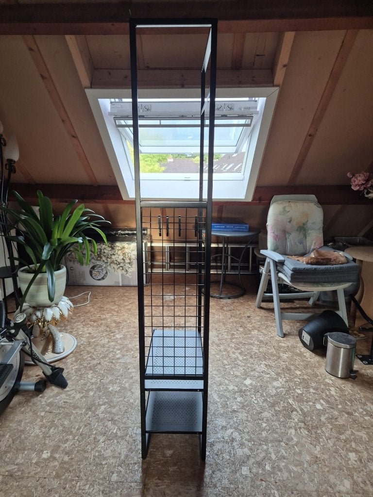Zwart schoenenrek + kapstok – 182 x 60 cm, Ophalen, Gebruikt