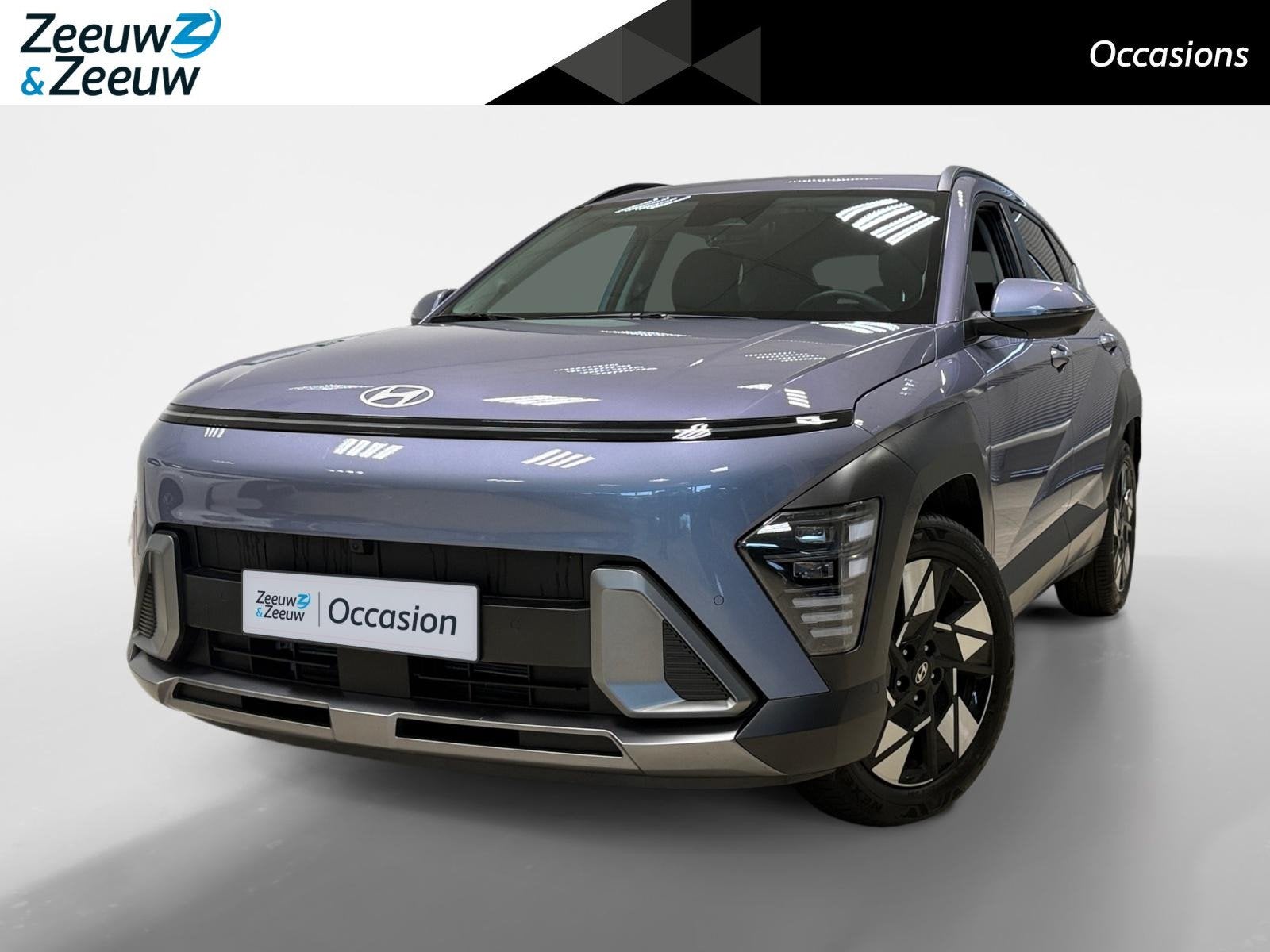 Hyundai Kona 1.6 HYBRID | PREMIUM | AUTOMAAT | LEDER | NL-AU, Auto's, 12 maanden, Gebruikt, Blauw, Origineel Nederlands