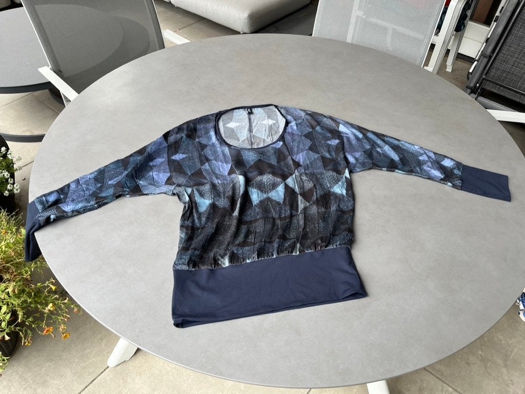 Blauwe MLY travel top, maat XL, Maat 46/48 (XL) of groter, Zo goed als nieuw, MLY, Lange mouw