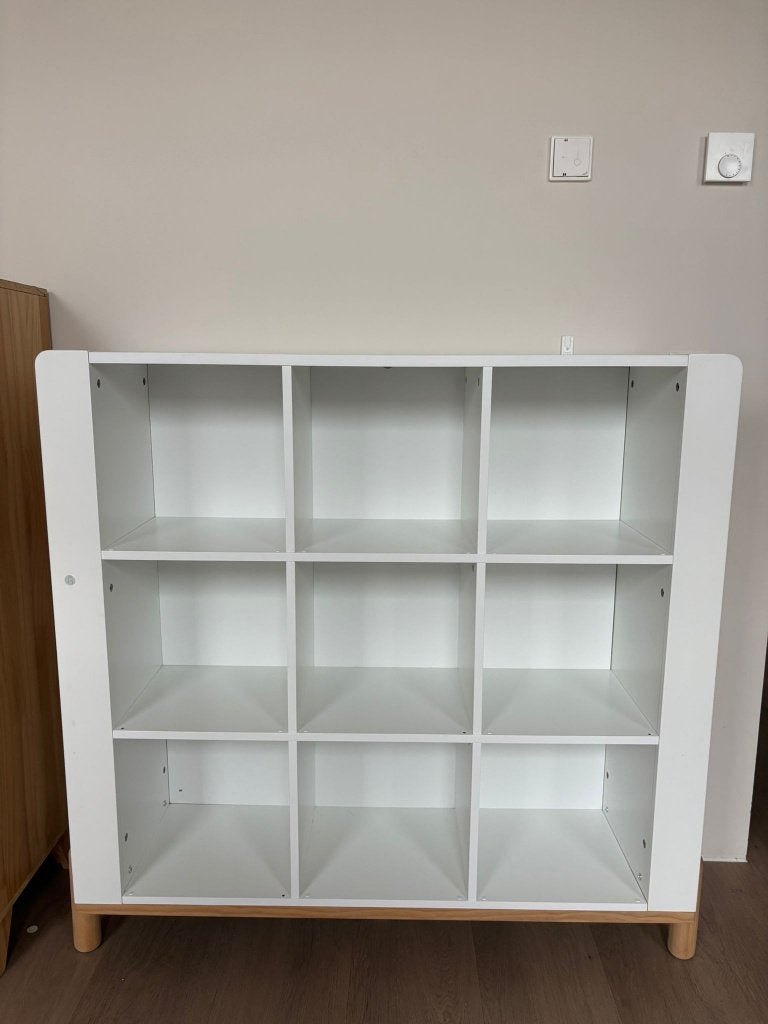 Vakkenkast kinderkamer 9 compartimenten en boekenplankjes, Ophalen, Kast, 105 cm of meer, Minder dan 50 cm