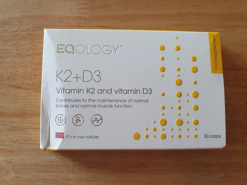 Eqology vitamine K2 + D3 capsules, Ophalen of Verzenden, Nieuw